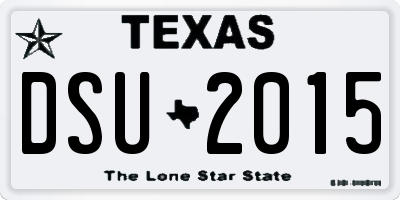 TX license plate DSU2015