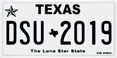 TX license plate DSU2019