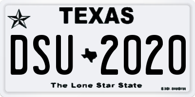 TX license plate DSU2020