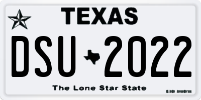 TX license plate DSU2022