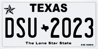 TX license plate DSU2023