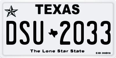 TX license plate DSU2033