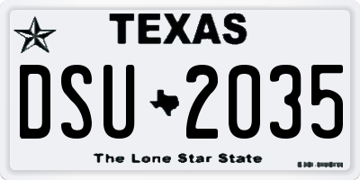 TX license plate DSU2035