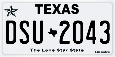 TX license plate DSU2043