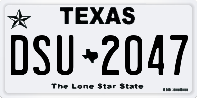 TX license plate DSU2047