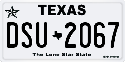 TX license plate DSU2067