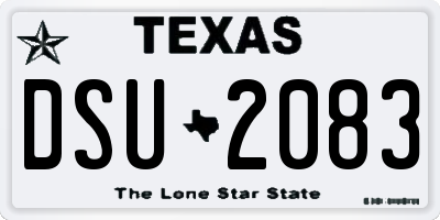 TX license plate DSU2083