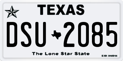 TX license plate DSU2085