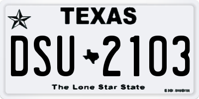TX license plate DSU2103