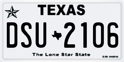 TX license plate DSU2106