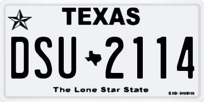 TX license plate DSU2114