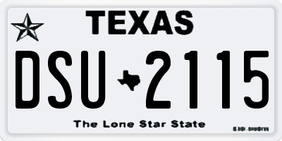 TX license plate DSU2115