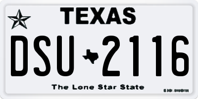 TX license plate DSU2116