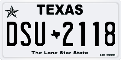 TX license plate DSU2118