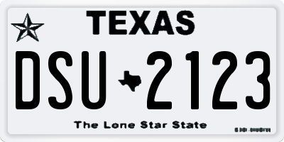 TX license plate DSU2123