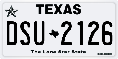 TX license plate DSU2126
