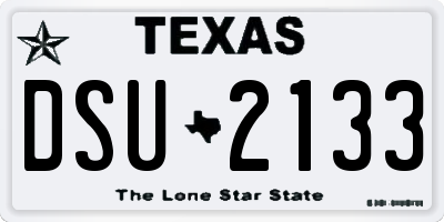 TX license plate DSU2133