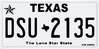 TX license plate DSU2135
