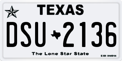 TX license plate DSU2136
