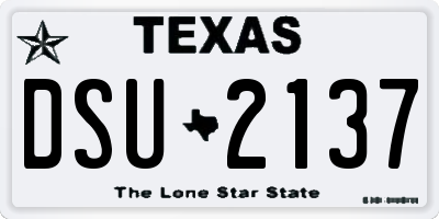 TX license plate DSU2137
