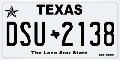 TX license plate DSU2138