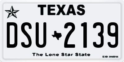 TX license plate DSU2139