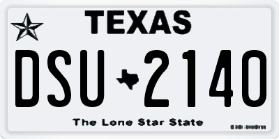 TX license plate DSU2140