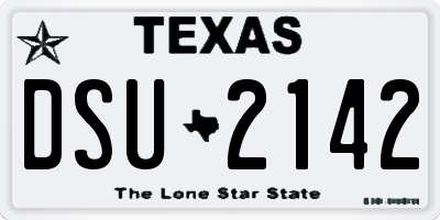 TX license plate DSU2142