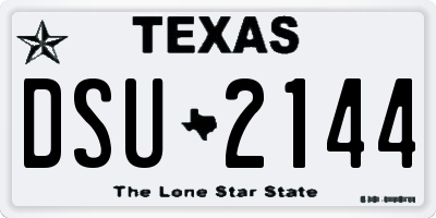 TX license plate DSU2144