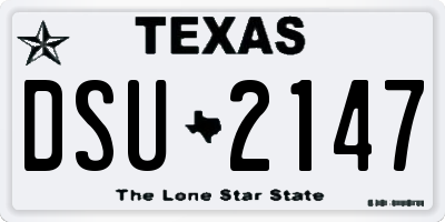 TX license plate DSU2147