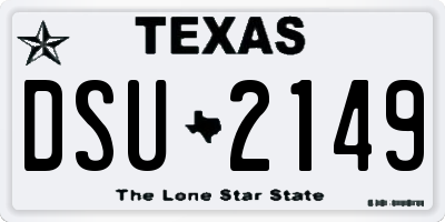 TX license plate DSU2149
