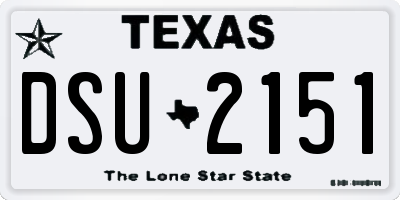 TX license plate DSU2151