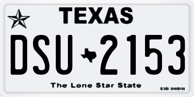 TX license plate DSU2153