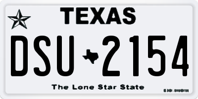 TX license plate DSU2154