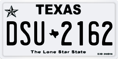 TX license plate DSU2162