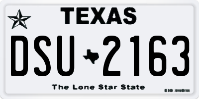 TX license plate DSU2163