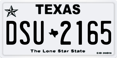TX license plate DSU2165