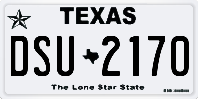 TX license plate DSU2170