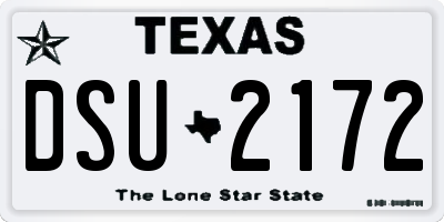 TX license plate DSU2172