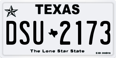 TX license plate DSU2173