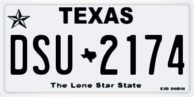 TX license plate DSU2174