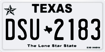 TX license plate DSU2183