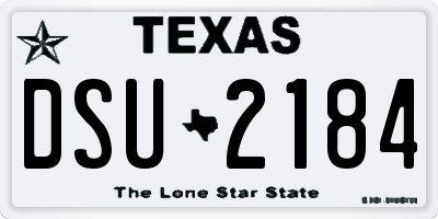 TX license plate DSU2184