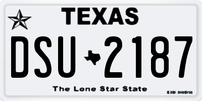 TX license plate DSU2187