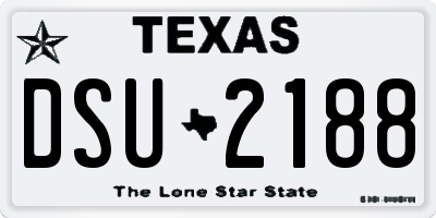 TX license plate DSU2188