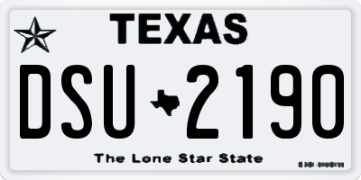 TX license plate DSU2190
