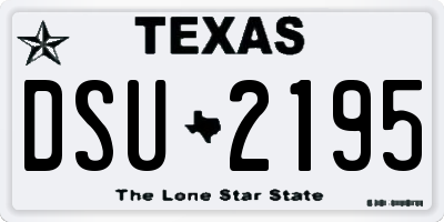 TX license plate DSU2195