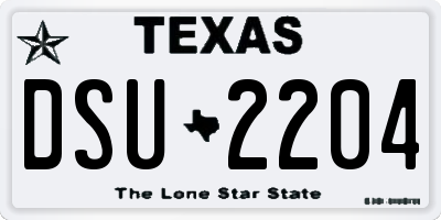 TX license plate DSU2204