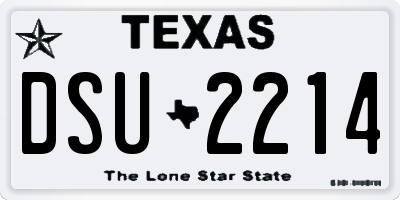 TX license plate DSU2214
