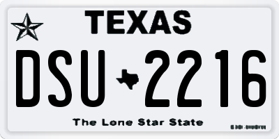 TX license plate DSU2216